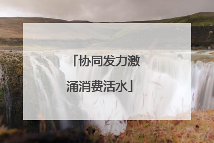 协同发力激涌消费活水
