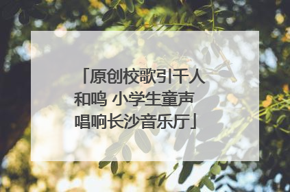 原创校歌引千人和鸣 小学生童声唱响长沙音乐厅