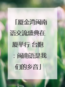 厦金湾闽南语交流盛典在厦举行 台胞：闽南语是我们的乡音