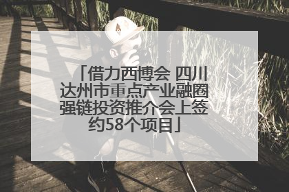 借力西博会 四川达州市重点产业融圈强链投资推介会上签约58个项目