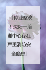 停业整改！沈阳一培训中心存在严重消防安全隐患