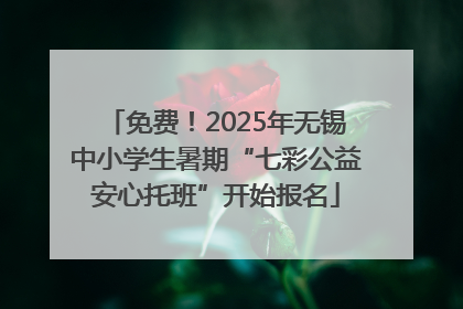 免费！2025年无锡中小学生暑期“七彩公益安心托班”开始报名