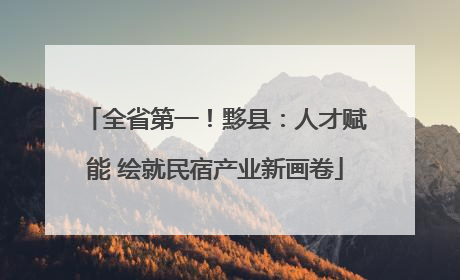 全省第一！黟县：人才赋能 绘就民宿产业新画卷