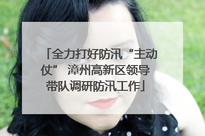 全力打好防汛“主动仗” 漳州高新区领导带队调研防汛工作