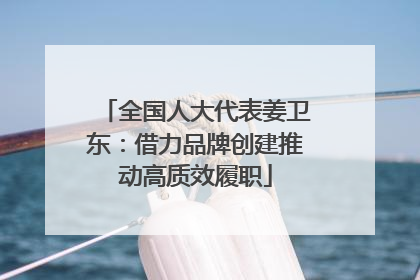 全国人大代表姜卫东：借力品牌创建推动高质效履职