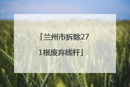 兰州市拆除271根废弃线杆