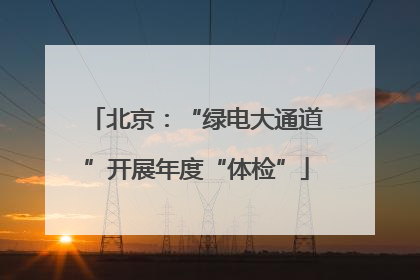 北京：“绿电大通道”开展年度“体检”