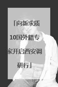 向新求质 10国外籍专家开启西安调研行