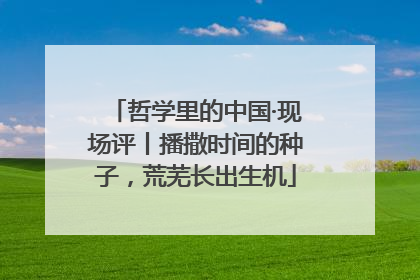 哲学里的中国·现场评丨播撒时间的种子，荒芜长出生机
