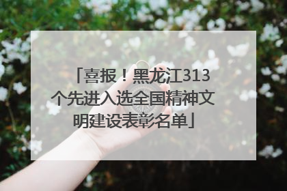 喜报！黑龙江313个先进入选全国精神文明建设表彰名单