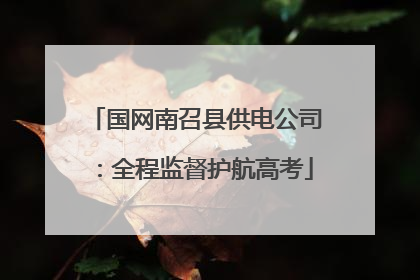 国网南召县供电公司：全程监督护航高考