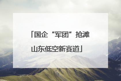 国企“军团”抢滩山东低空新赛道