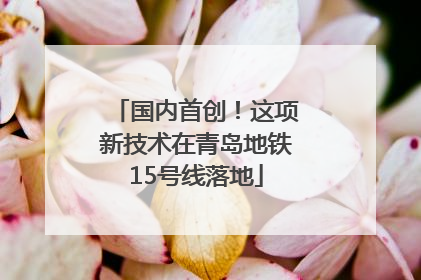 国内首创！这项新技术在青岛地铁15号线落地