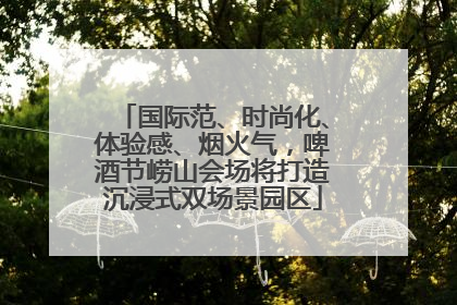 国际范、时尚化、体验感、烟火气，啤酒节崂山会场将打造沉浸式双场景园区