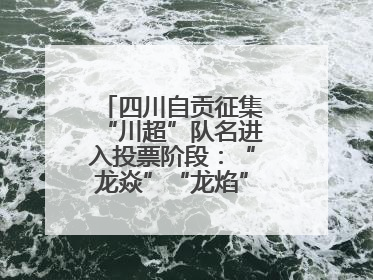 四川自贡征集“川超”队名进入投票阶段：“龙焱”“龙焰”暂居一二名