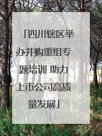四川辖区举办并购重组专题培训 助力上市公司高质量发展