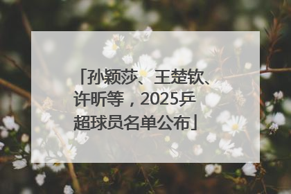 孙颖莎、王楚钦、许昕等，2025乒超球员名单公布