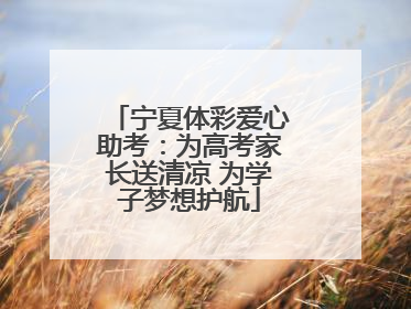 宁夏体彩爱心助考：为高考家长送清凉 为学子梦想护航