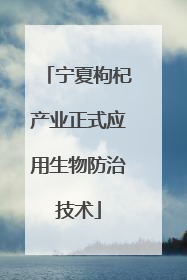 宁夏枸杞产业正式应用生物防治技术