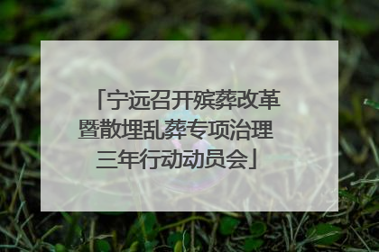 宁远召开殡葬改革暨散埋乱葬专项治理三年行动动员会