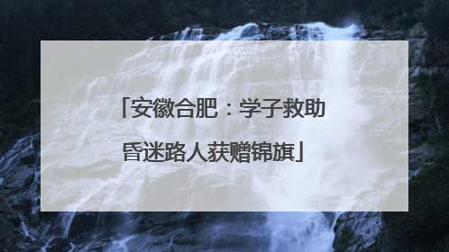 安徽合肥：学子救助昏迷路人获赠锦旗