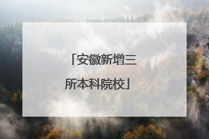安徽新增三所本科院校