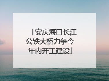 安庆海口长江公铁大桥力争今年内开工建设