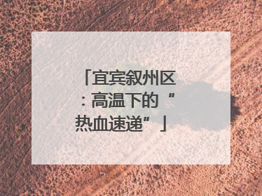 宜宾叙州区：高温下的“热血速递”