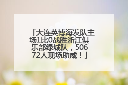 大连英博海发队主场1比0战胜浙江俱乐部绿城队，50672人现场助威！
