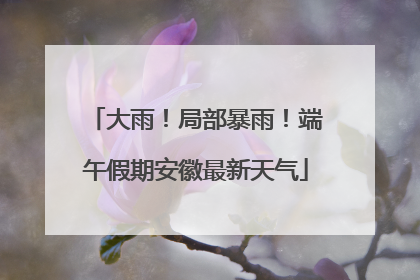 大雨！局部暴雨！端午假期安徽最新天气