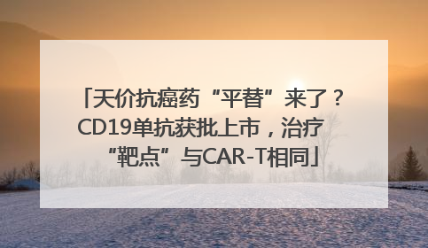 天价抗癌药“平替”来了？CD19单抗获批上市，治疗“靶点”与CAR-T相同