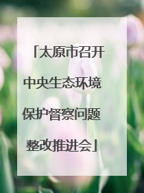 太原市召开中央生态环境保护督察问题整改推进会
