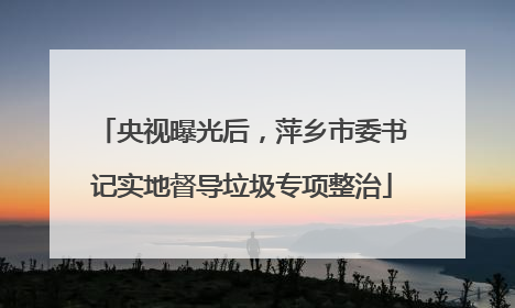 央视曝光后，萍乡市委书记实地督导垃圾专项整治