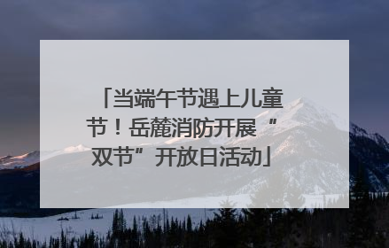 当端午节遇上儿童节！岳麓消防开展“双节”开放日活动