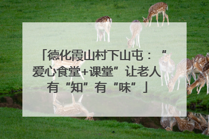 德化霞山村下山屯：“爱心食堂+课堂”让老人有“知”有“味”