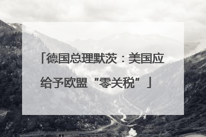德国总理默茨：美国应给予欧盟“零关税”