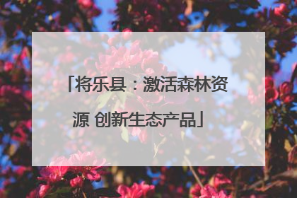 将乐县：激活森林资源 创新生态产品