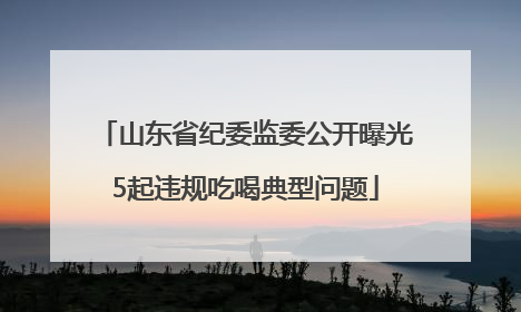 山东省纪委监委公开曝光5起违规吃喝典型问题
