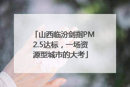 山西临汾剑指PM2.5达标，一场资源型城市的大考
