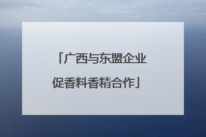 广西与东盟企业促香料香精合作