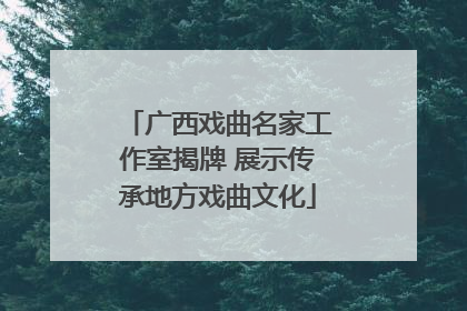 广西戏曲名家工作室揭牌 展示传承地方戏曲文化