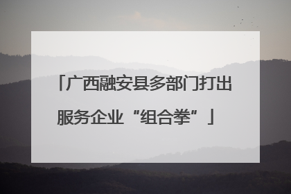 广西融安县多部门打出服务企业“组合拳”