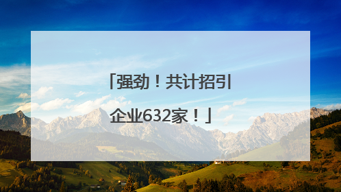 强劲！共计招引企业632家！