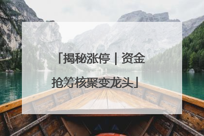 揭秘涨停｜资金抢筹核聚变龙头