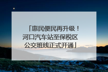惠民便民再升级！河口汽车站至保税区公交班线正式开通