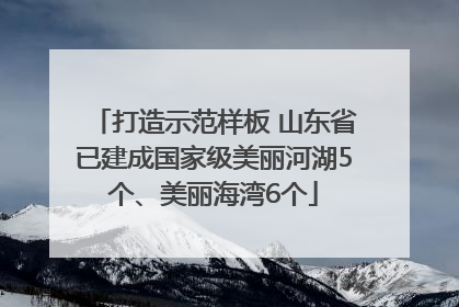 打造示范样板 山东省已建成国家级美丽河湖5个、美丽海湾6个