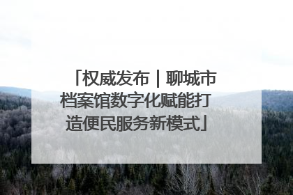 权威发布｜聊城市档案馆数字化赋能打造便民服务新模式