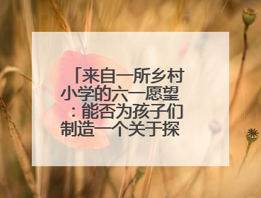 来自一所乡村小学的六一愿望：能否为孩子们制造一个关于探索的惊喜