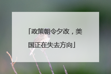 政策朝令夕改，美国正在失去方向