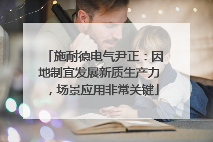 施耐德电气尹正：因地制宜发展新质生产力，场景应用非常关键